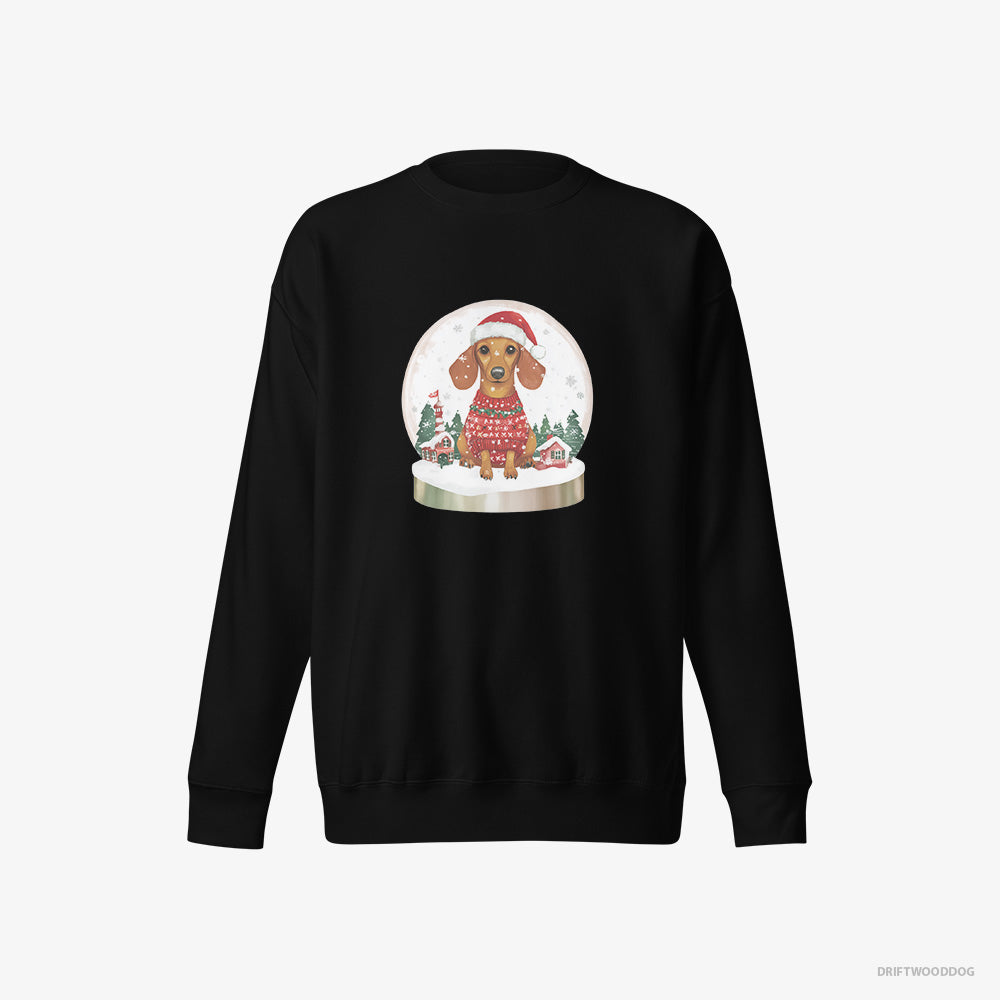 Dachshund Inside a Snow Globe – Men's Sweatshirt Black Eco – Eco-Friendly