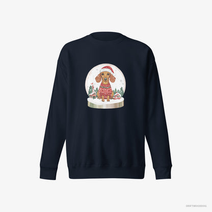 Dachshund Inside a Snow Globe Navy Sweatshirt