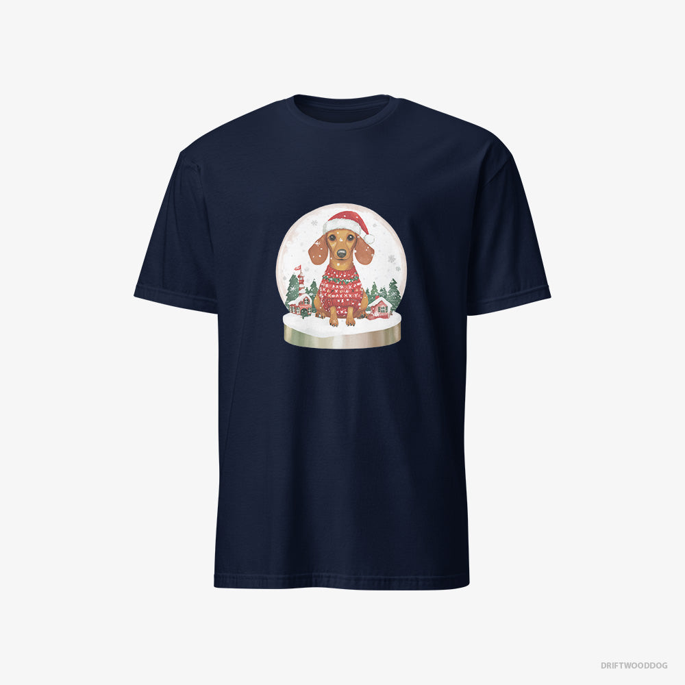 Dachshund Inside a Snow Globe – Women's T-Shirt Navy – Classic