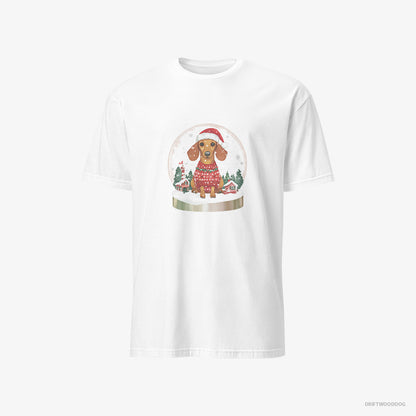 Dachshund Inside a Snow Globe White T-Shirt