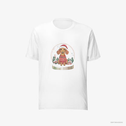 Dachshund Inside a Snow Globe White T-Shirt