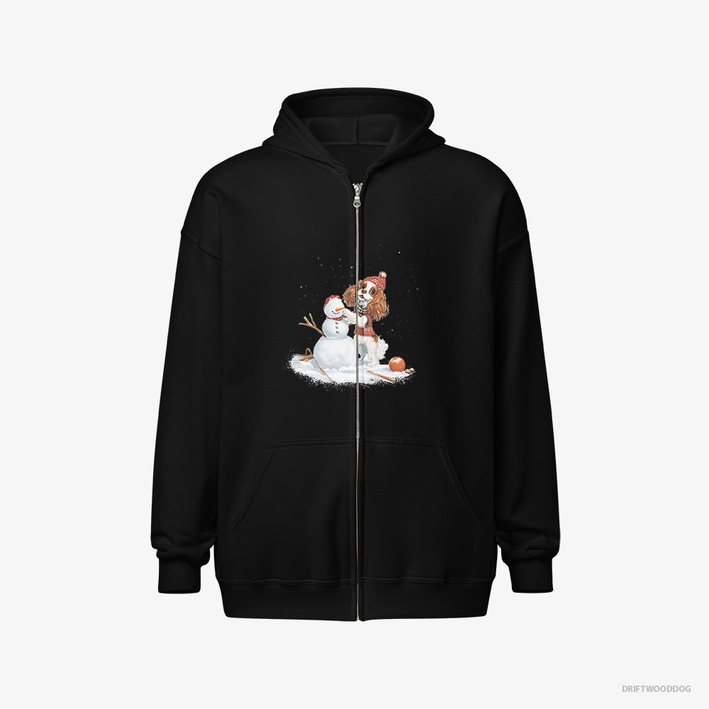 Cavalier King Charles Spaniel Crafting a Snowman Full-Zip Hoodie