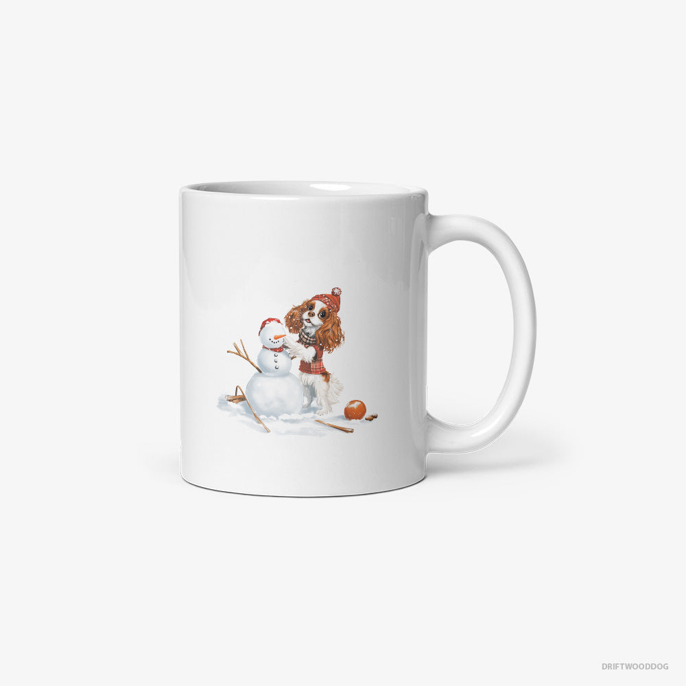 Cavalier King Charles Spaniel Crafting a Snowman Classic Mug