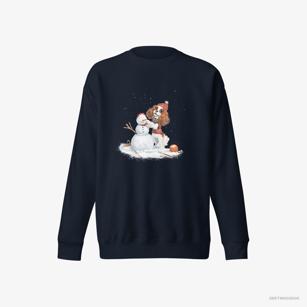 CKC Spaniel Crafting a Snowman – Men's Sweatshirt Navy Eco – Eco-Friendly