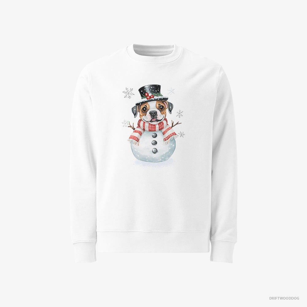 Bulldog in a Full Snowman Getup Classic Sweatshirt