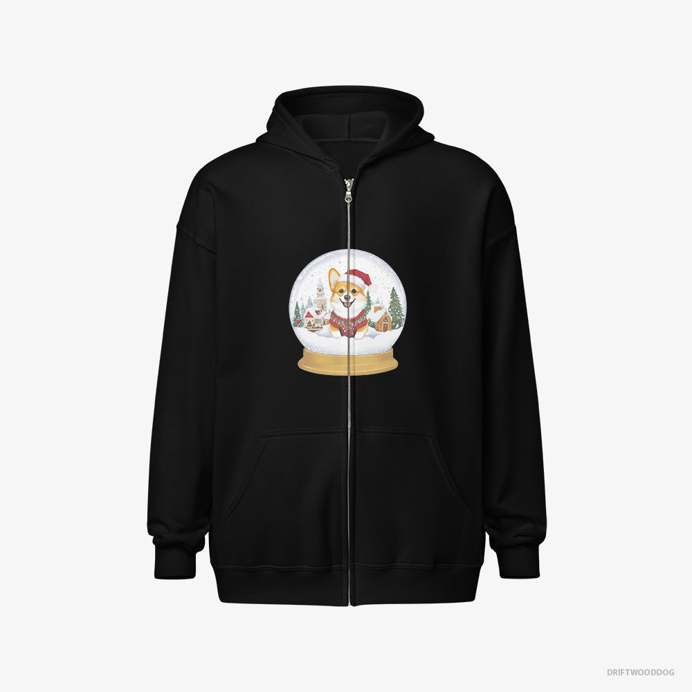 Corgi in a Christmas Snow Globe Full-Zip Hoodie