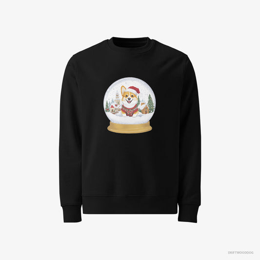 Adorable Corgi in a Christmas Snow Globe – Men's Sweatshirt Black – Classic