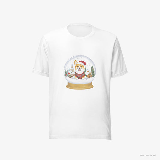 Adorable Corgi in a Christmas Snow Globe – Women's T-Shirt White Eco – Eco-Friendly