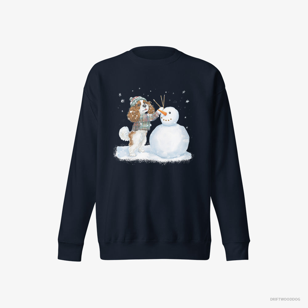 CKC Spaniel Sculpting a Snowman – Women's Sweatshirt Navy Eco – Eco-Friendly