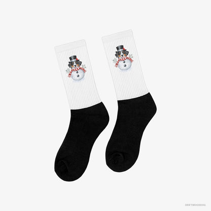 Border Collie Dressed as a Snowman White and Black Socks