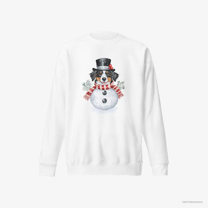 Border Collie Dressed as a Snowman White Sweatshirt