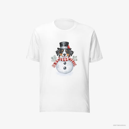 Border Collie Dressed as a Snowman White T-Shirt