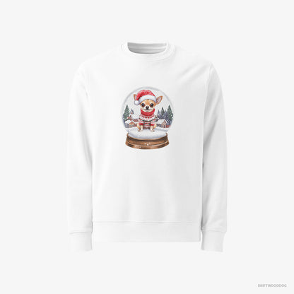 Chihuahua in a Festive Snow Globe White Sweatshirt