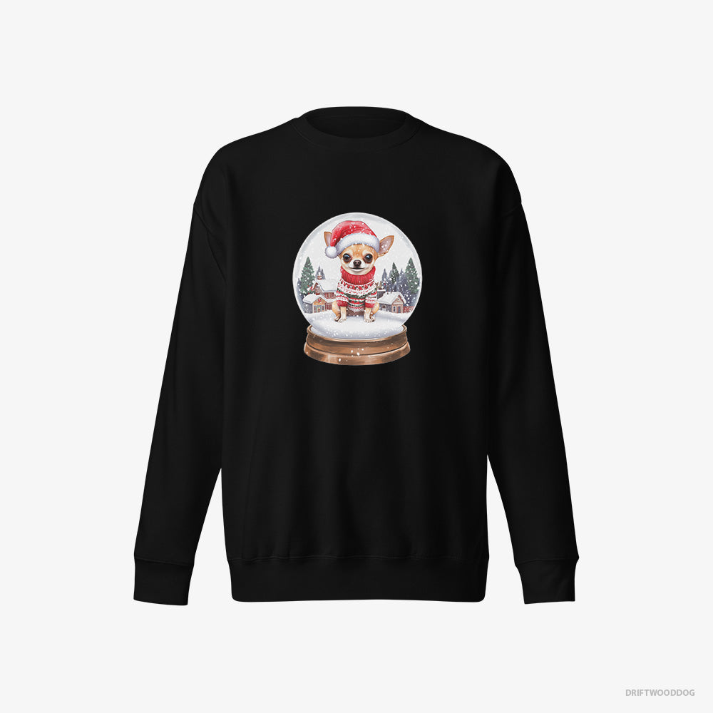 Chihuahua in a Festive Snow Globe – Women's Sweatshirt Black Eco – Eco-Friendly