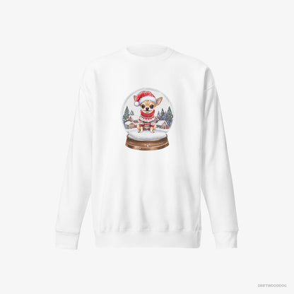 Chihuahua in a Festive Snow Globe White Sweatshirt