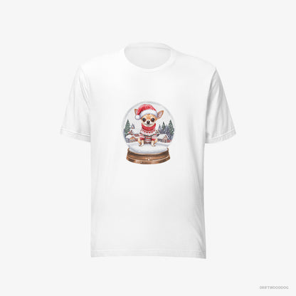 Chihuahua in a Festive Snow Globe White T-Shirt