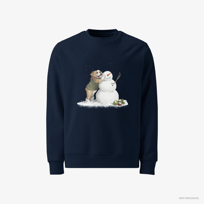 Bulldog Creating a Snowman Navy Sweatshirt