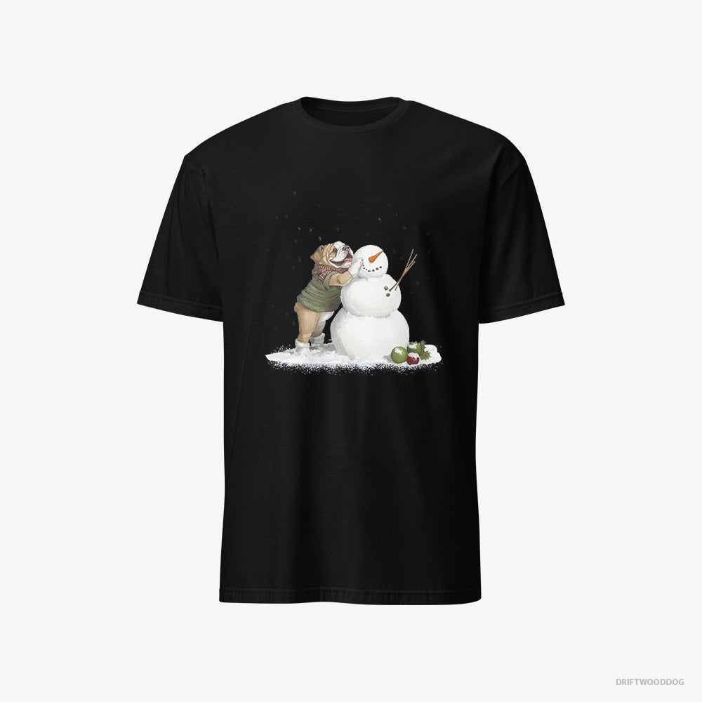 Bulldog Creating a Snowman Classic T-Shirt