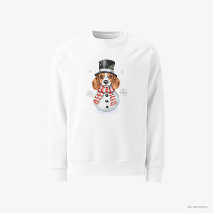 Beagle Dressed as a Snowman White Sweatshirt