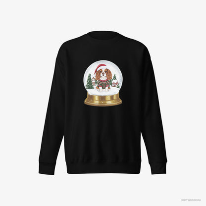 Cavalier King Charles Spaniel in a Christmas Snow Globe Black Sweatshirt