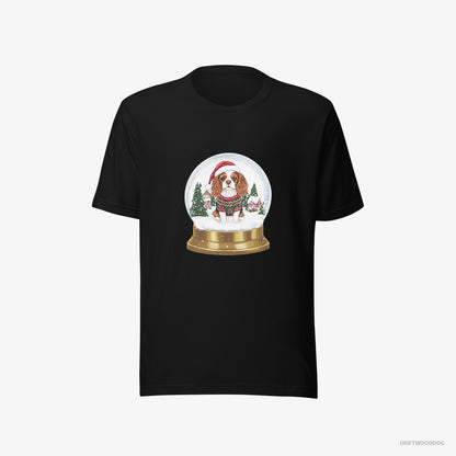 Cavalier King Charles Spaniel in a Christmas Snow Globe Black T-Shirt