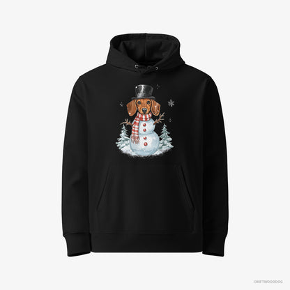 Dachshund in a Snowman Costume Black Hoodie