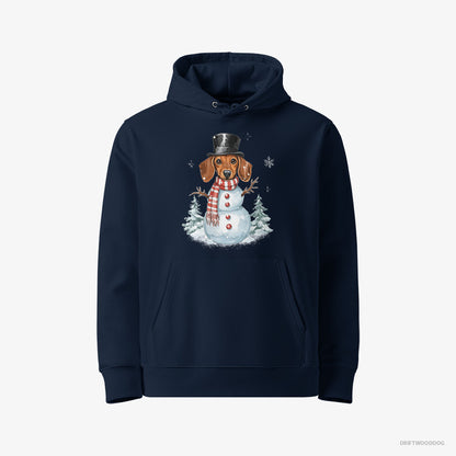 Dachshund in a Snowman Costume Navy Hoodie