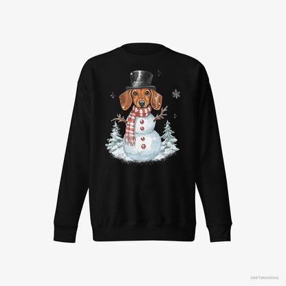 Dachshund in a Snowman Costume Black Sweatshirt