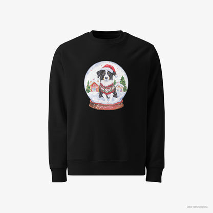 Border Collie Inside a Holiday Snow Globe Black Sweatshirt