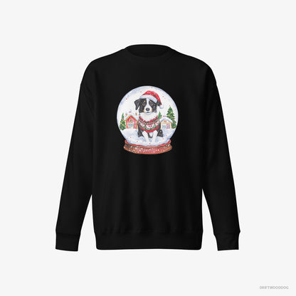 Border Collie Inside a Holiday Snow Globe Black Sweatshirt