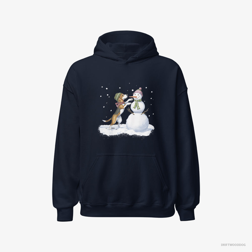 Beagle Putting Together a Snowman Classic Hoodie