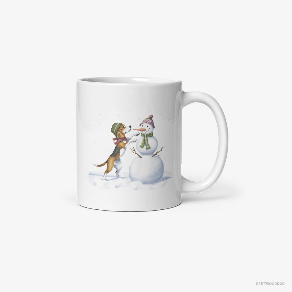 Beagle Putting Together a Snowman Classic Mug