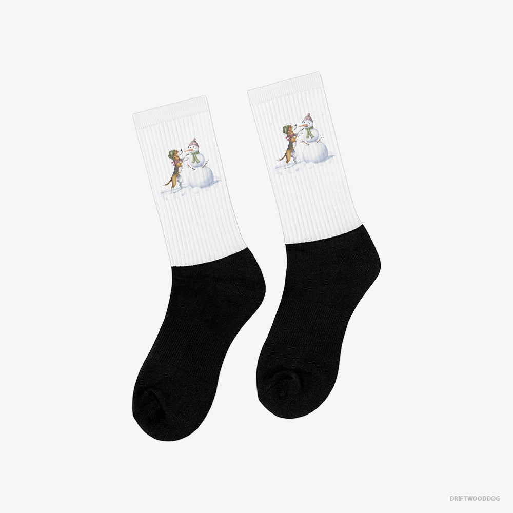 Beagle Putting Together a Snowman Classic Socks