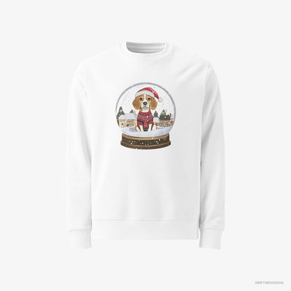 Beagle in a Snow Globe White Sweatshirt