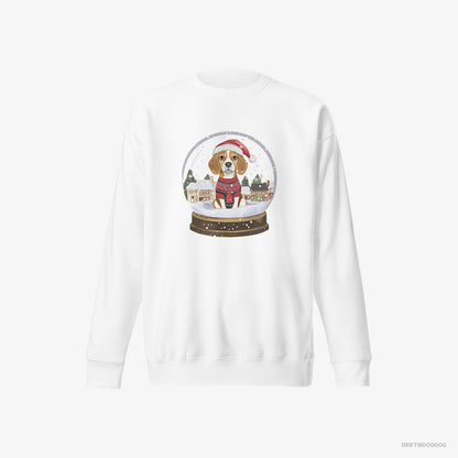 Beagle in a Snow Globe White Sweatshirt