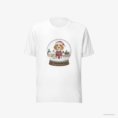 Beagle in a Snow Globe White T-Shirt