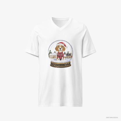 Beagle in a Snow Globe White T-Shirt