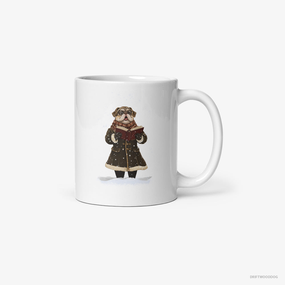 Pug Singing Christmas Carols in the Snow Classic Mug