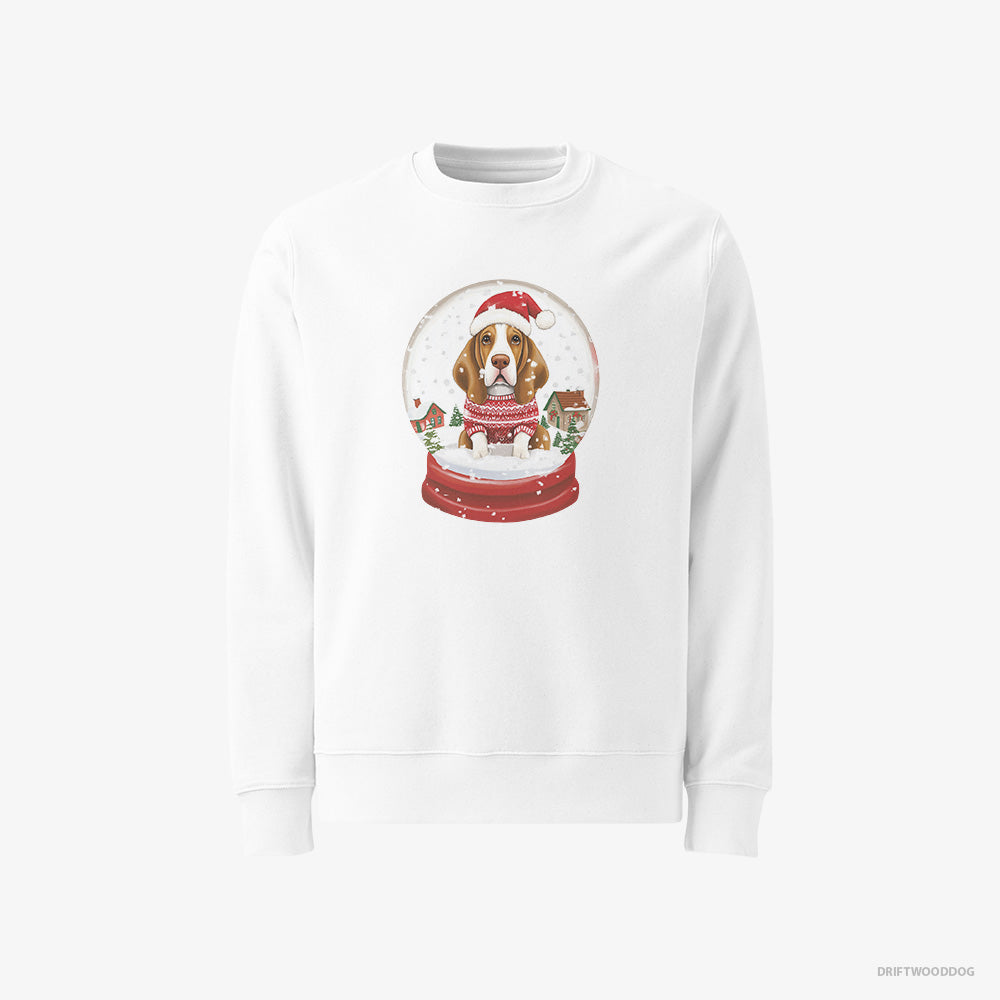 Basset Hound Encased in a Christmas Snow Globe Classic Sweatshirt