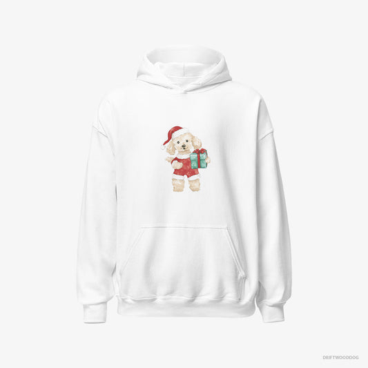 Adorable Poodle in a Santa Costume – Men's Hoodie White – Classic