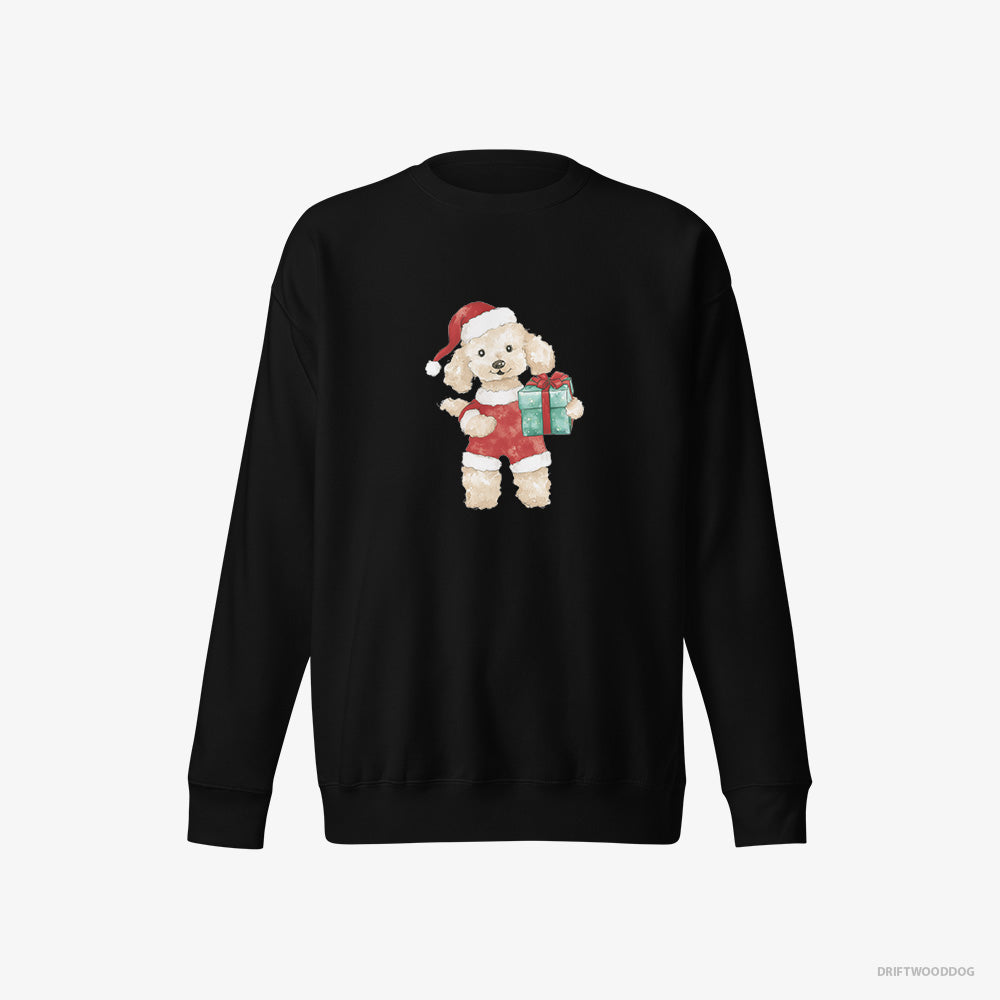 Adorable Poodle in a Santa Costume – Men's Sweatshirt Black Eco – Eco-Friendly