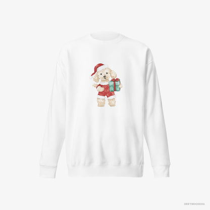 Poodle in a Santa Costume White Sweatshirt