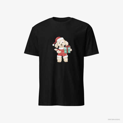 Poodle in a Santa Costume Black T-Shirt