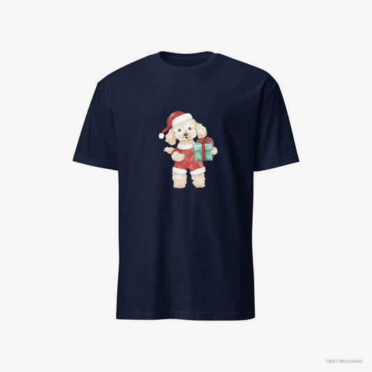 Adorable Poodle in a Santa Costume – Women's T-Shirt Navy – Classic