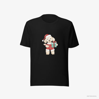 Poodle in a Santa Costume Black T-Shirt