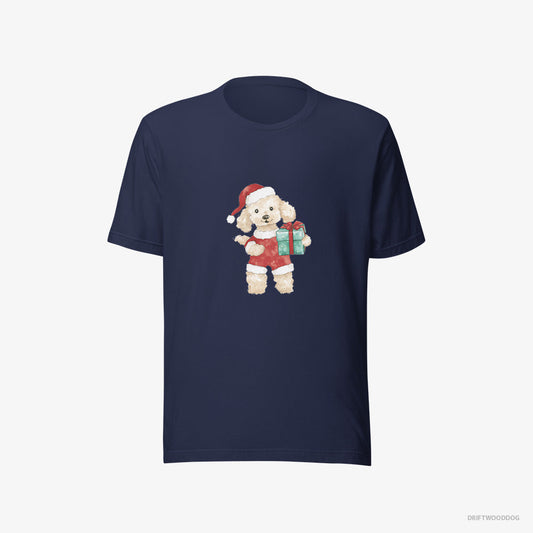 Adorable Poodle in a Santa Costume – Women's T-Shirt Navy Eco – Eco-Friendly