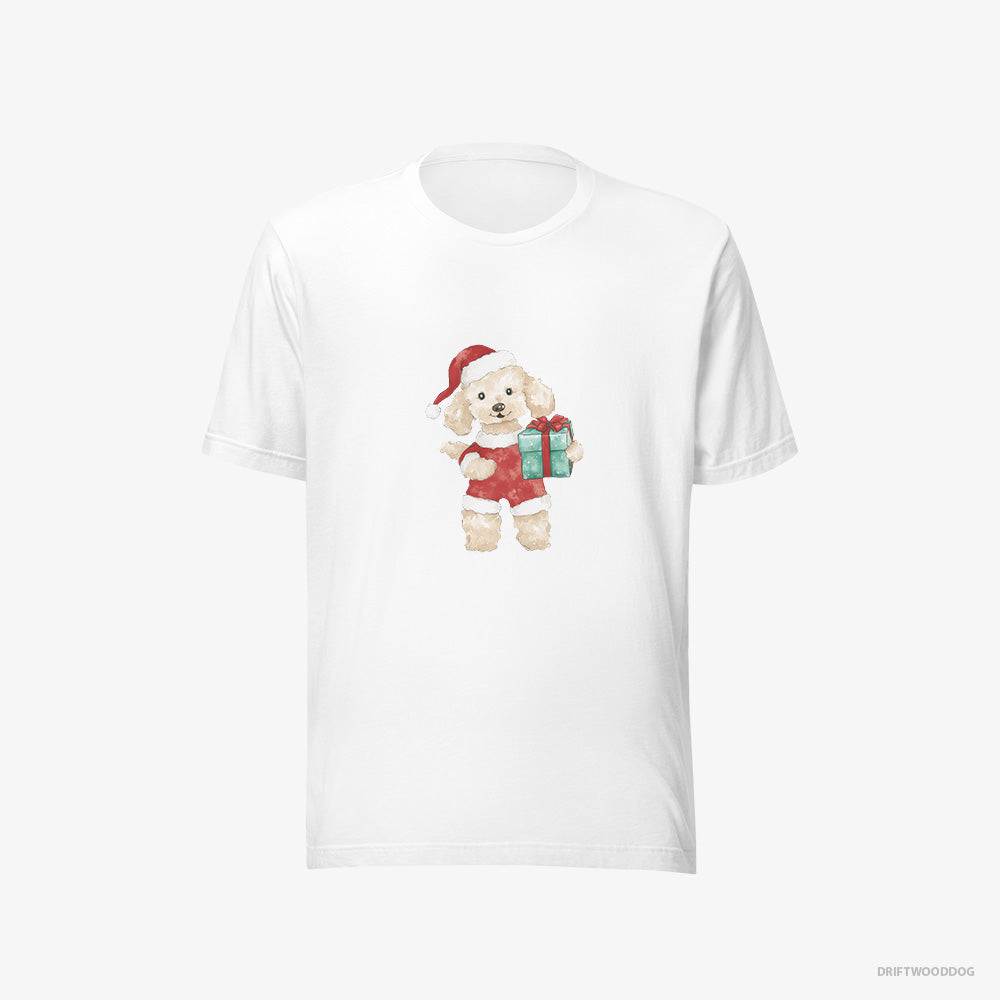 Adorable Poodle in a Santa Costume – Women's T-Shirt White Eco – Eco-Friendly