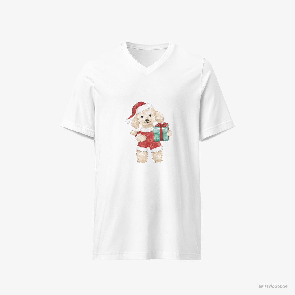 Poodle in a Santa Costume V-Neck T-Shirt