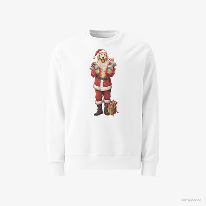 Golden Retriever All Dressed Up as Santa White Sweatshirt