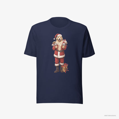 Golden Retriever All Dressed Up as Santa Navy T-Shirt